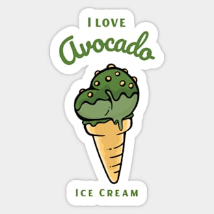 I Love Avocado Ice Cream Sticker